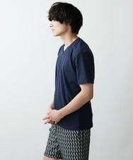 MKKGR46045 MK MICHEL KLEIN HOMME(MKミッシェルクランオム) スマートＶネックＴシャツ ネイビー