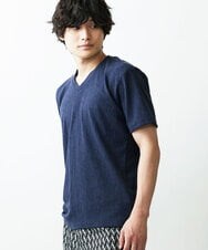 MKKGR46045 MK MICHEL KLEIN HOMME(MKミッシェルクランオム) スマートＶネックＴシャツ ネイビー
