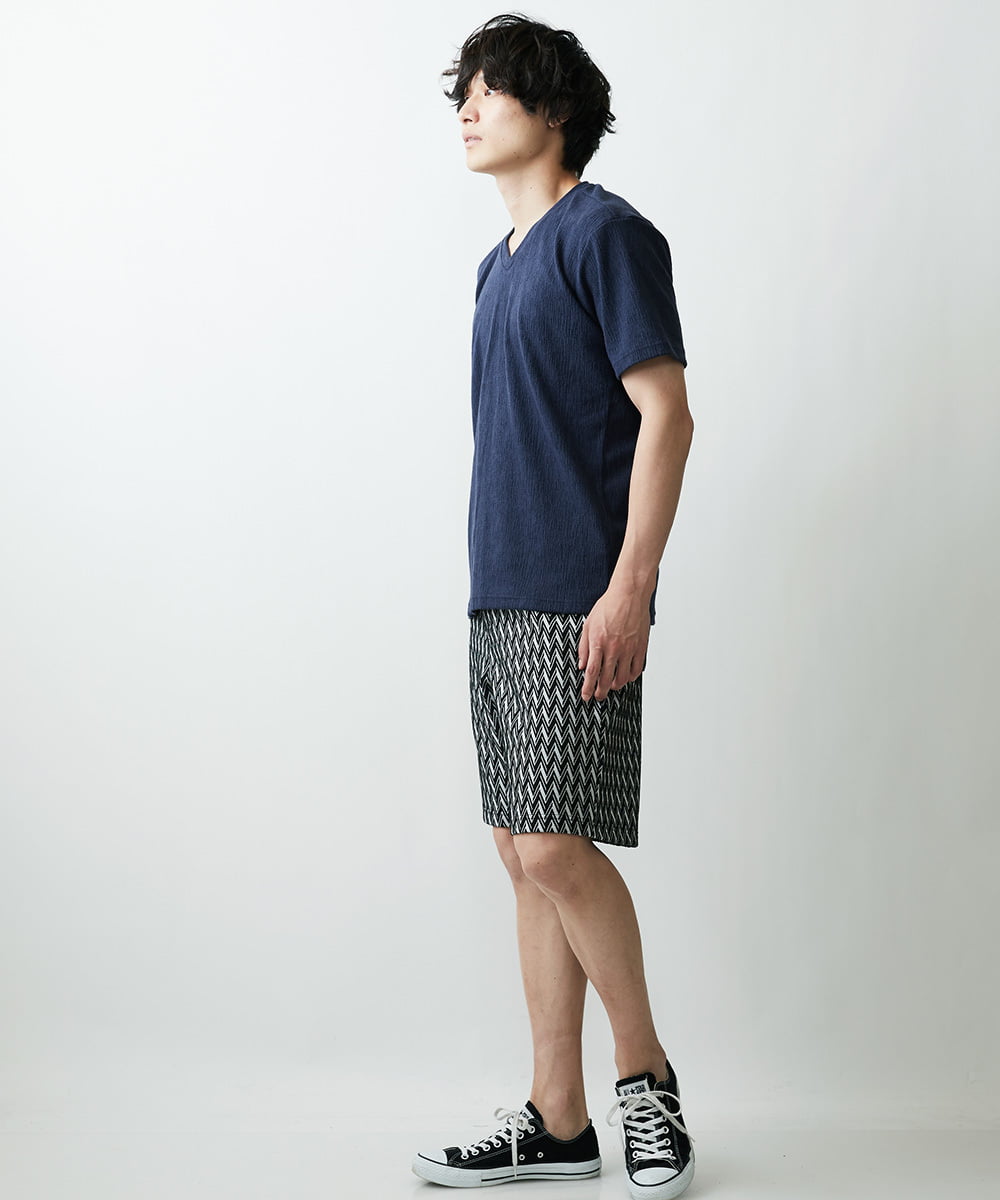 MKKGR46045 MK MICHEL KLEIN HOMME(MKミッシェルクランオム) スマートＶネックＴシャツ ネイビー