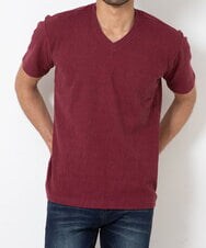 MKKGR46045 MK MICHEL KLEIN HOMME(MKミッシェルクランオム) スマートＶネックＴシャツ パープル
