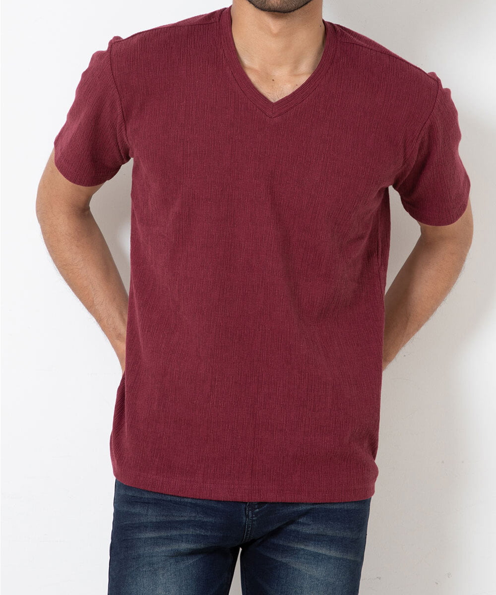 MKKGR46045 MK MICHEL KLEIN HOMME(MKミッシェルクランオム) スマートＶネックＴシャツ パープル