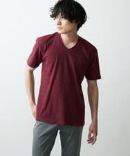 MKKGR46045 MK MICHEL KLEIN HOMME(MKミッシェルクランオム) スマートＶネックＴシャツ パープル