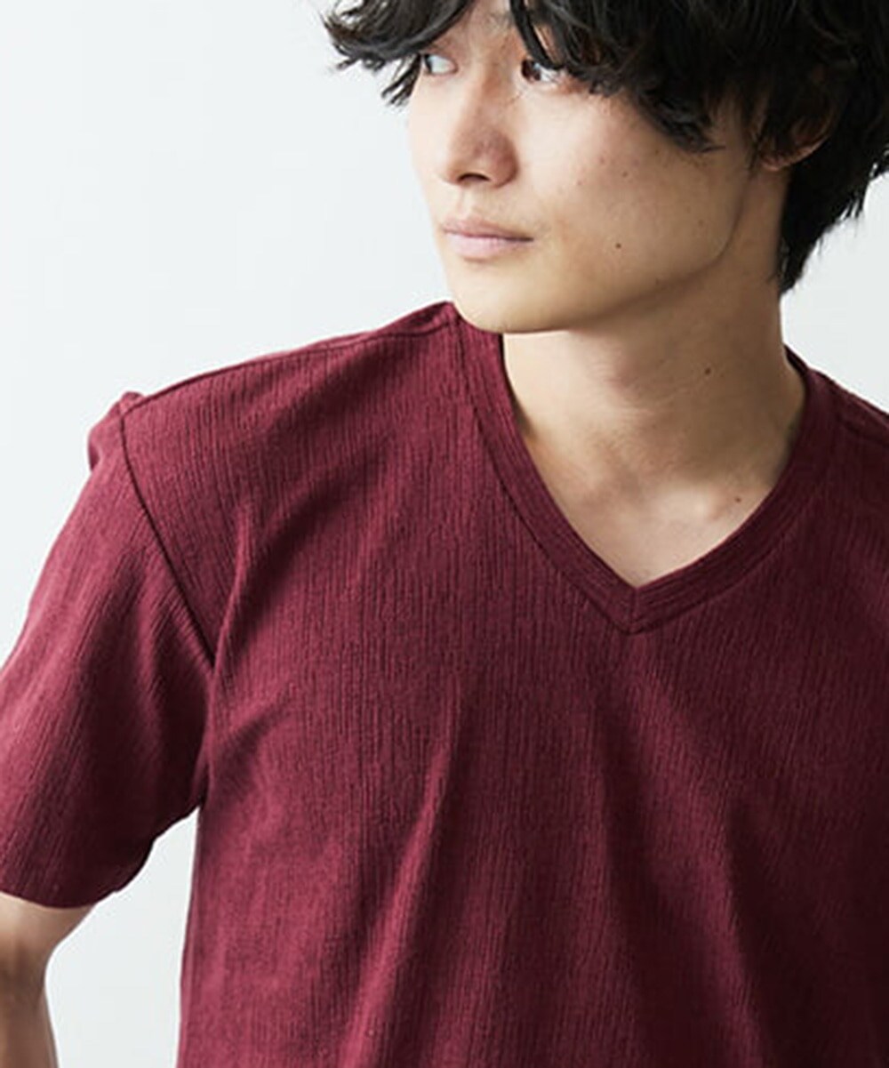 MKKGR46045 MK MICHEL KLEIN HOMME(MKミッシェルクランオム) スマートＶネックＴシャツ パープル
