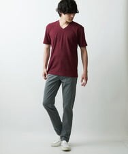 MKKGR46045 MK MICHEL KLEIN HOMME(MKミッシェルクランオム) スマートＶネックＴシャツ パープル