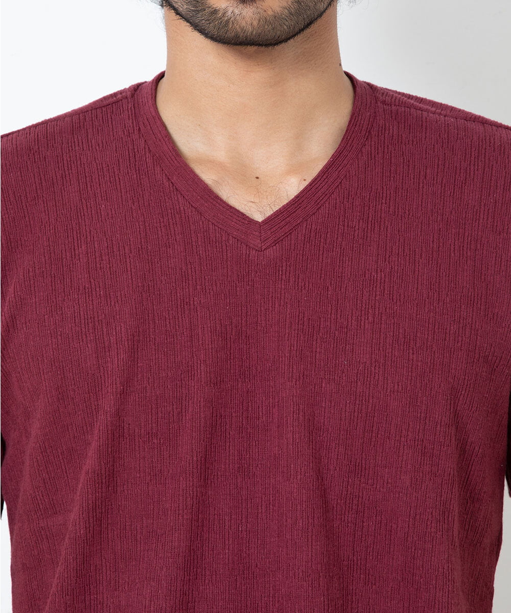MKKGR46045 MK MICHEL KLEIN HOMME(MKミッシェルクランオム) スマートＶネックＴシャツ パープル