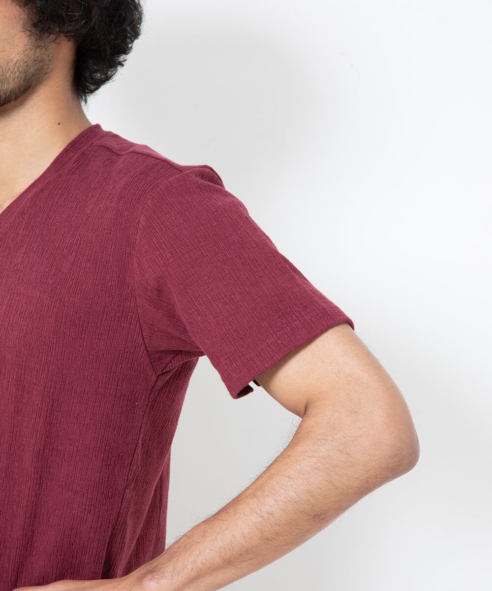 MKKGR46045 MK MICHEL KLEIN HOMME(MKミッシェルクランオム) スマートＶネックＴシャツ パープル