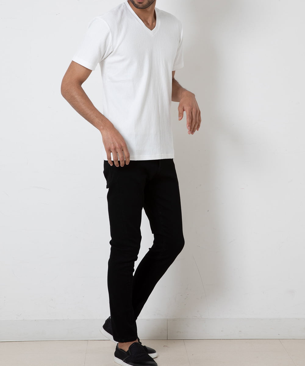 MKKGR46045 MK MICHEL KLEIN HOMME(MKミッシェルクランオム) スマートＶネックＴシャツ ホワイト