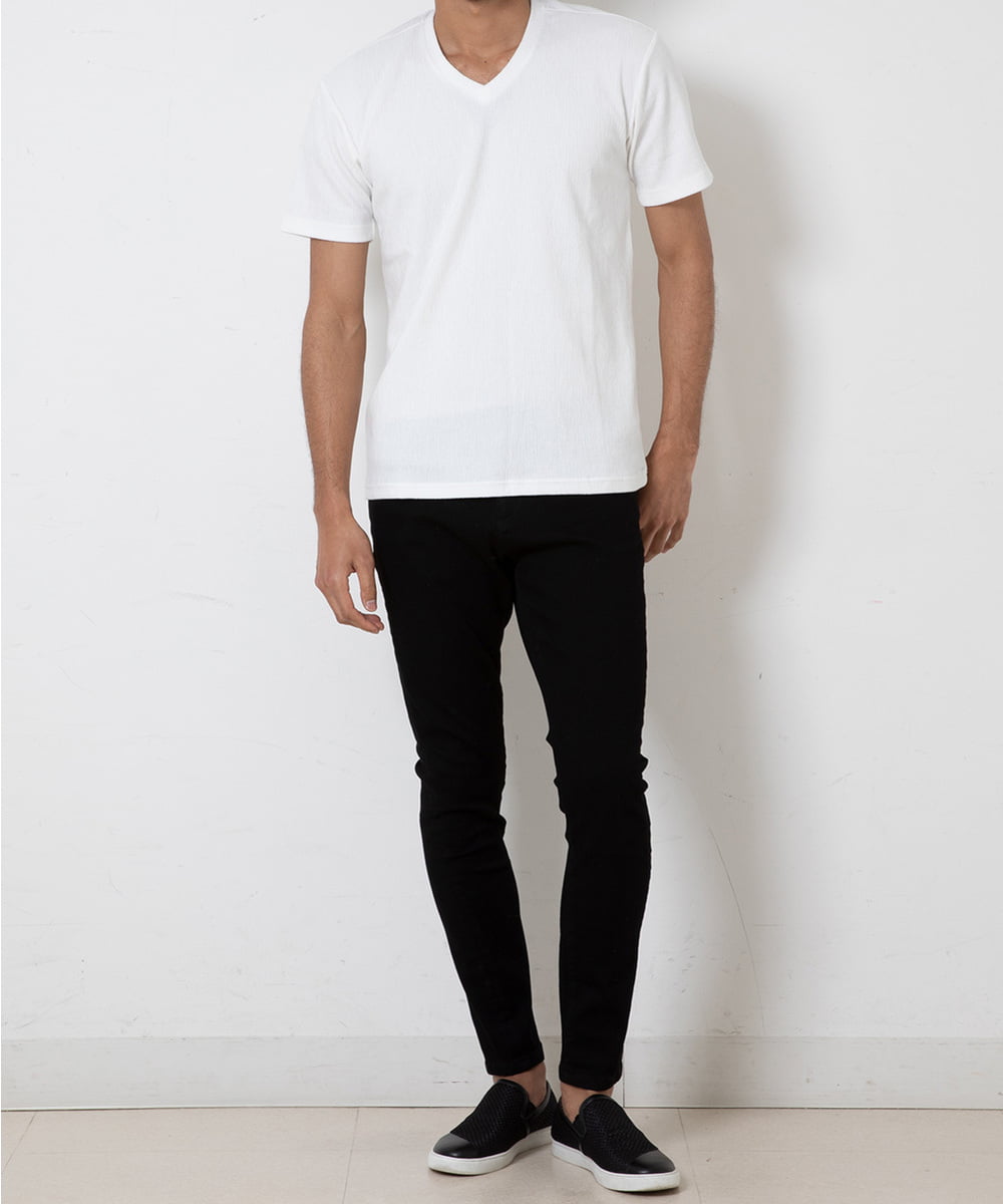 MKKGR46045 MK MICHEL KLEIN HOMME(MKミッシェルクランオム) スマートＶネックＴシャツ ホワイト
