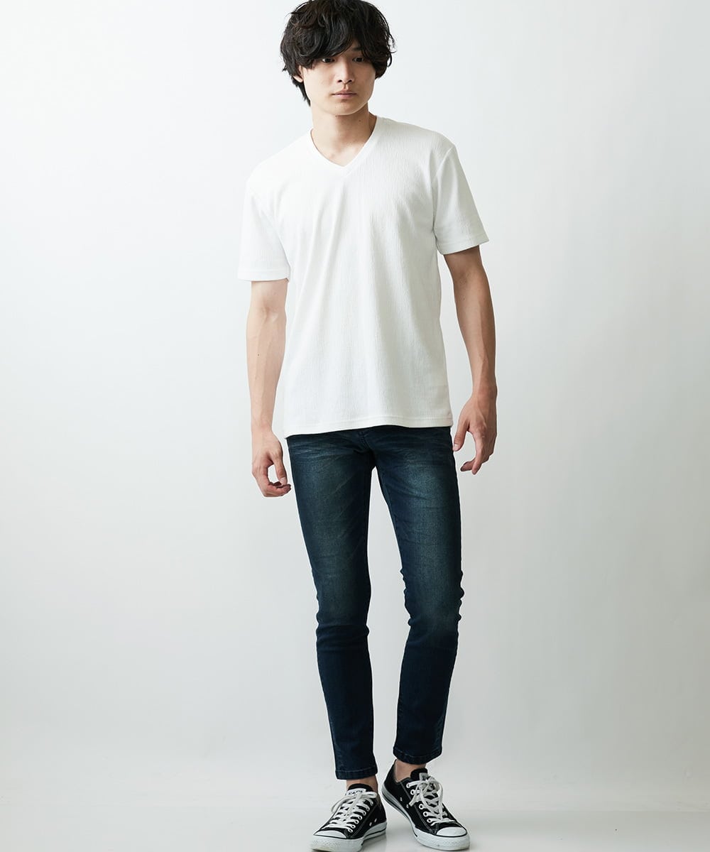 MKKGR46045 MK MICHEL KLEIN HOMME(MKミッシェルクランオム) スマートＶネックＴシャツ ホワイト