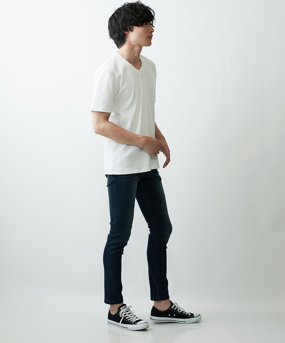 MKKGR46045 MK MICHEL KLEIN HOMME(MKミッシェルクランオム) スマートＶネックＴシャツ ホワイト