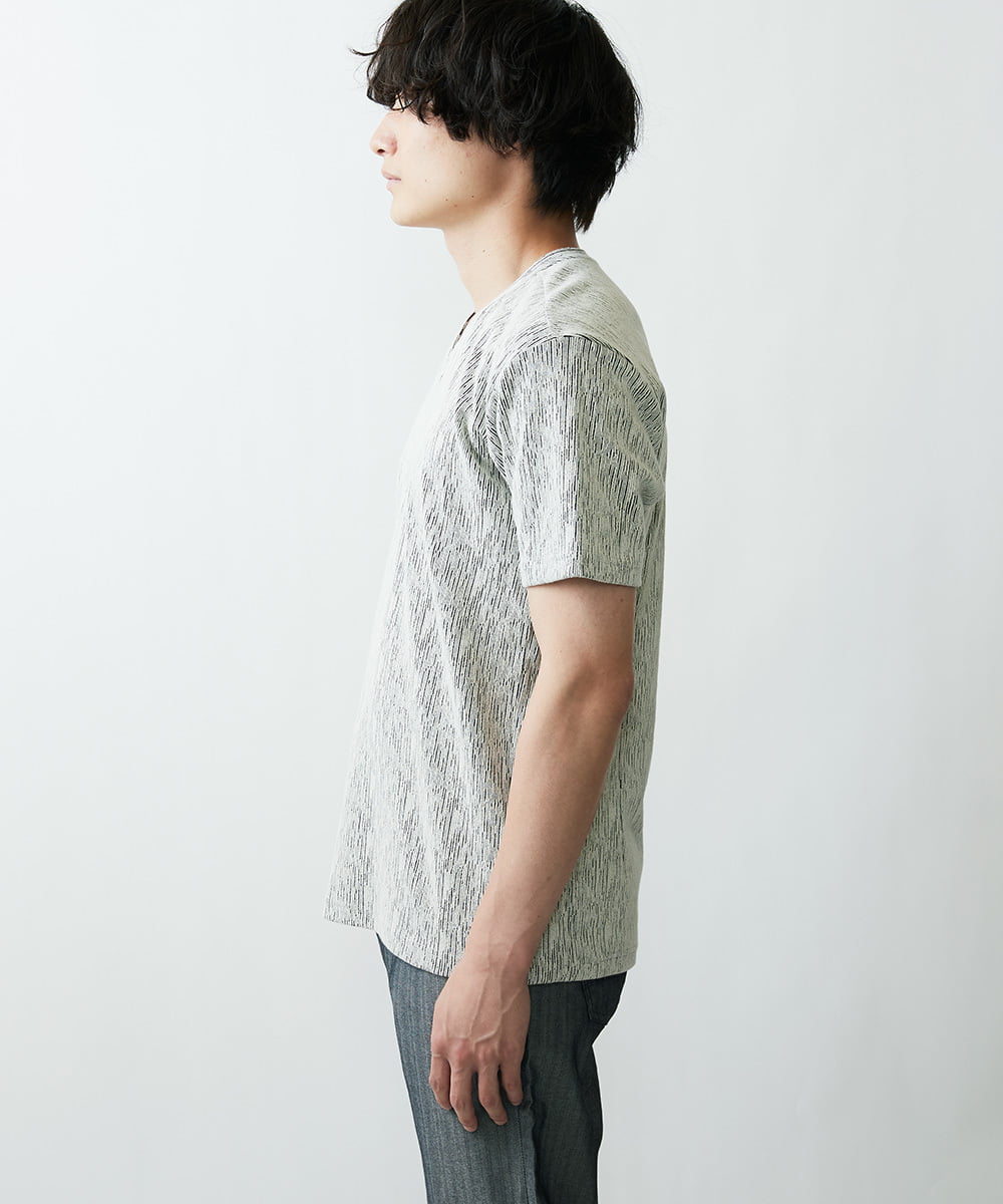 MKKGR46045 MK MICHEL KLEIN HOMME(MKミッシェルクランオム) スマートＶネックＴシャツ ライトグレー
