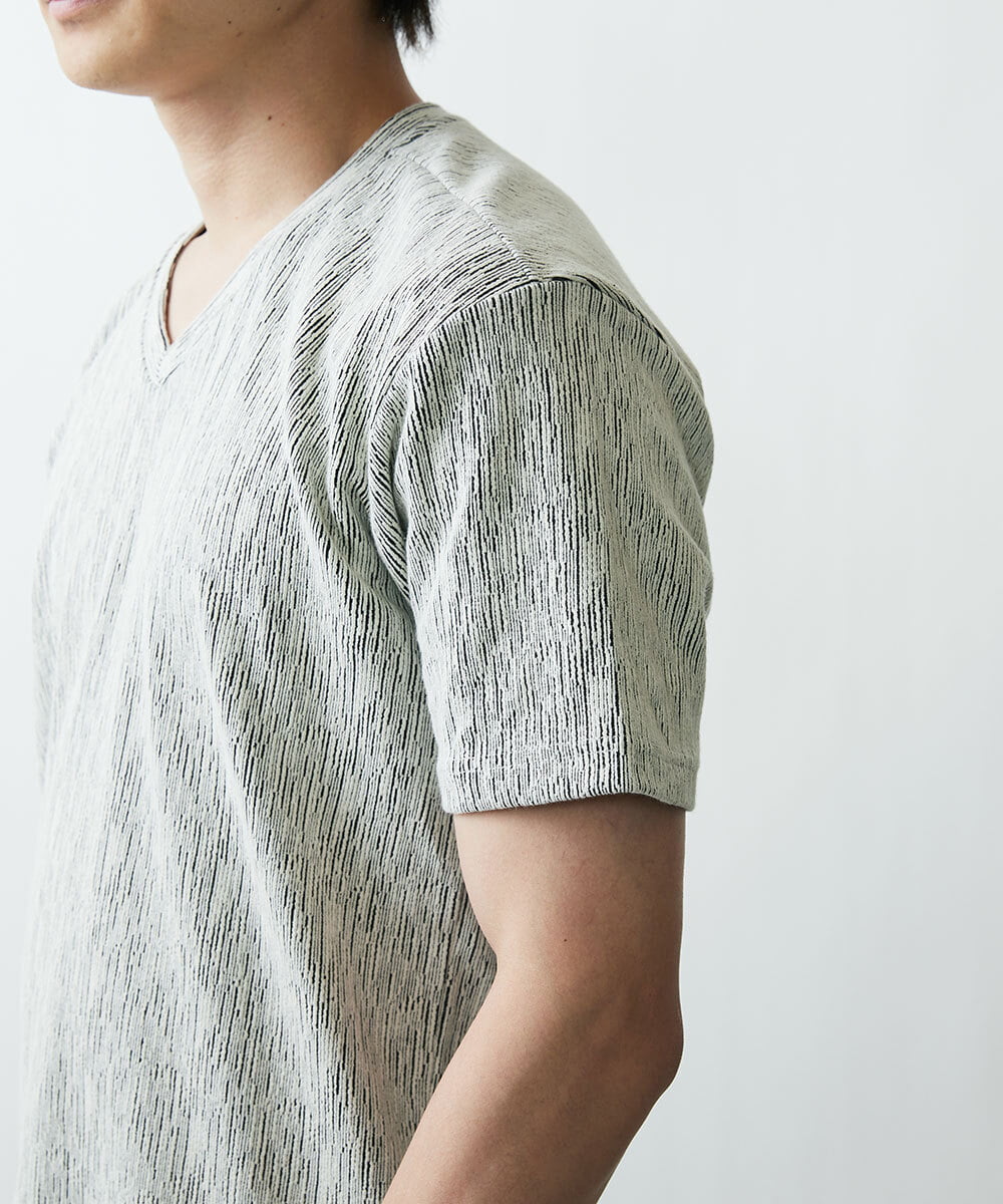 MKKGR46045 MK MICHEL KLEIN HOMME(MKミッシェルクランオム) スマートＶネックＴシャツ ライトグレー