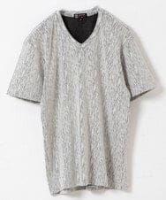 MKKGR46045 MK MICHEL KLEIN HOMME(MKミッシェルクランオム) スマートＶネックＴシャツ ライトグレー