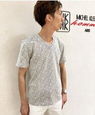 MKKGR46045 MK MICHEL KLEIN HOMME(MKミッシェルクランオム) スマートＶネックＴシャツ ライトグレー