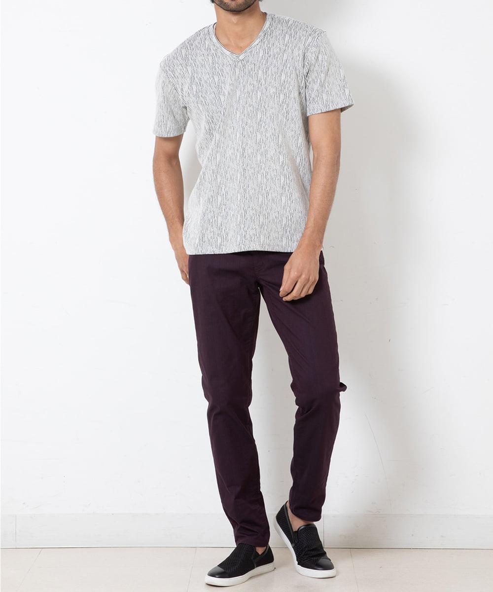 MKKGR46045 MK MICHEL KLEIN HOMME(MKミッシェルクランオム) スマートＶネックＴシャツ ライトグレー