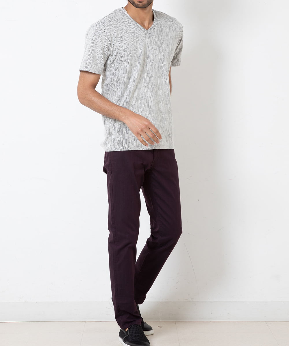 MKKGR46045 MK MICHEL KLEIN HOMME(MKミッシェルクランオム) スマートＶネックＴシャツ ライトグレー