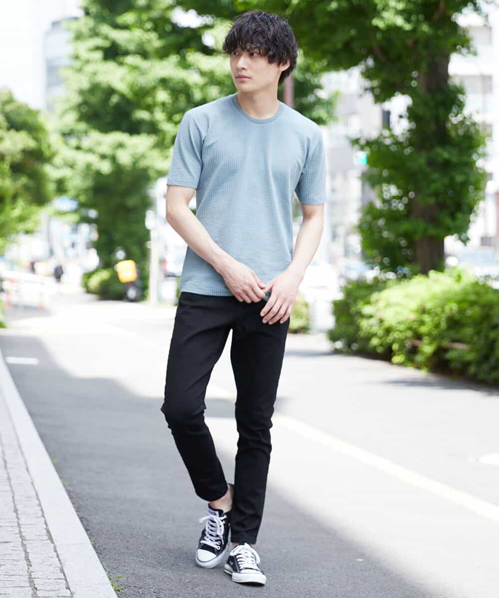 MKKGR60059 MK MICHEL KLEIN HOMME(MKミッシェルクランオム) クルーネックＴシャツ グリーン