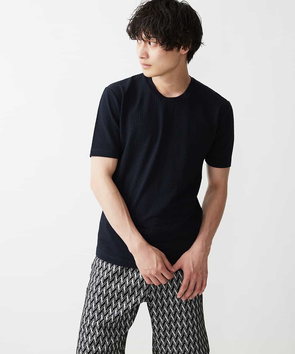 MKKGR60059 MK MICHEL KLEIN HOMME(MKミッシェルクランオム) クルーネックＴシャツ ネイビー