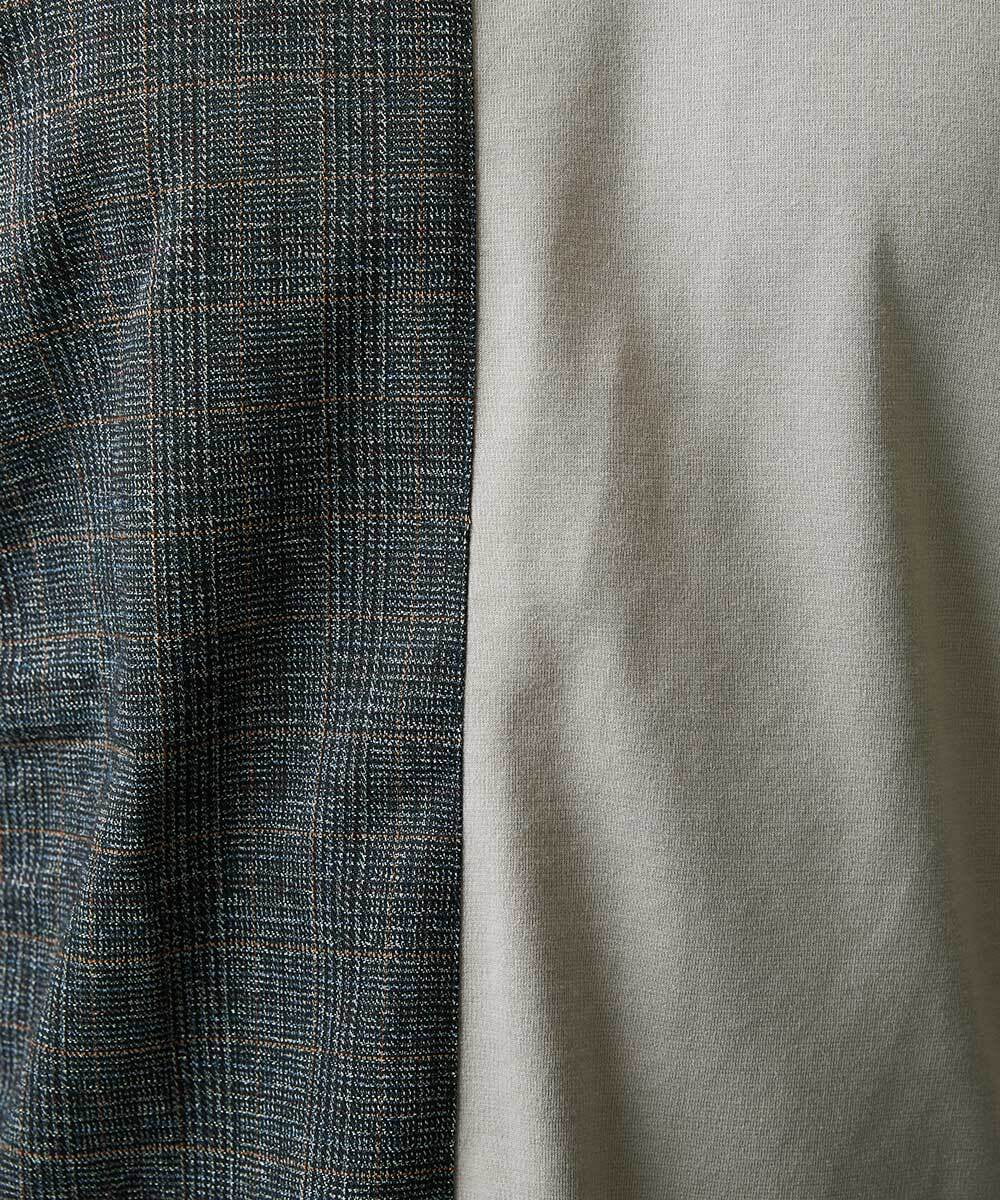 MKKGR74059 MK MICHEL KLEIN HOMME(MKミッシェルクランオム) 切り替えデザインカットソー ライトグレー