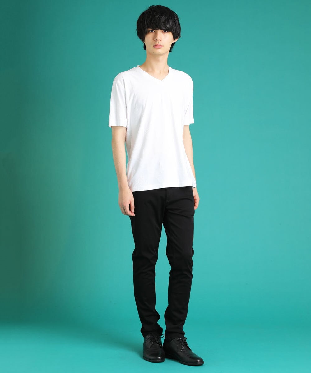 MKKGS51059 MK MICHEL KLEIN HOMME(MKミッシェルクランオム) ジャガードカットソー ホワイト(90)