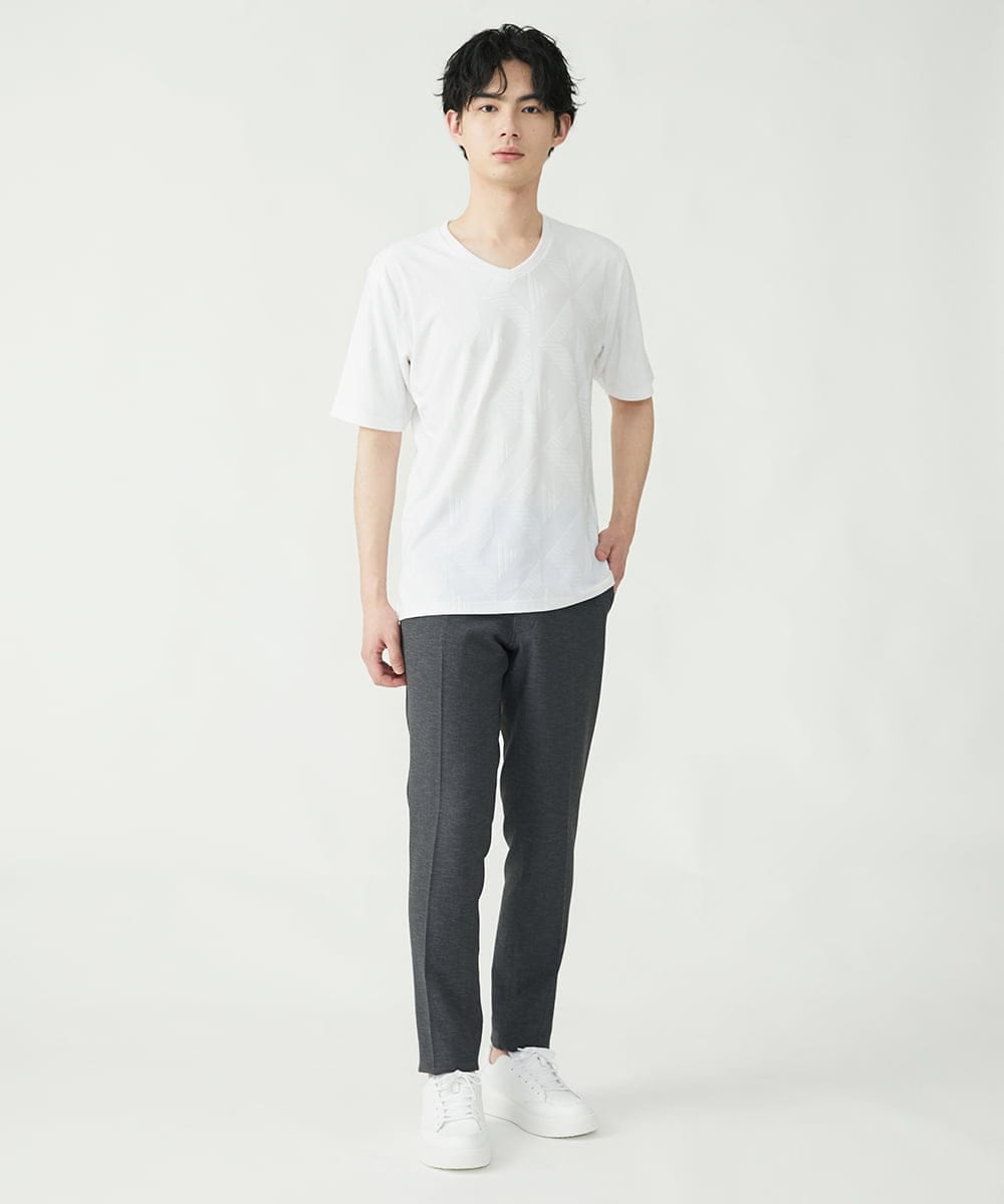 MKKGS51059 MK MICHEL KLEIN HOMME(MKミッシェルクランオム) ジャガードカットソー ホワイト(90)
