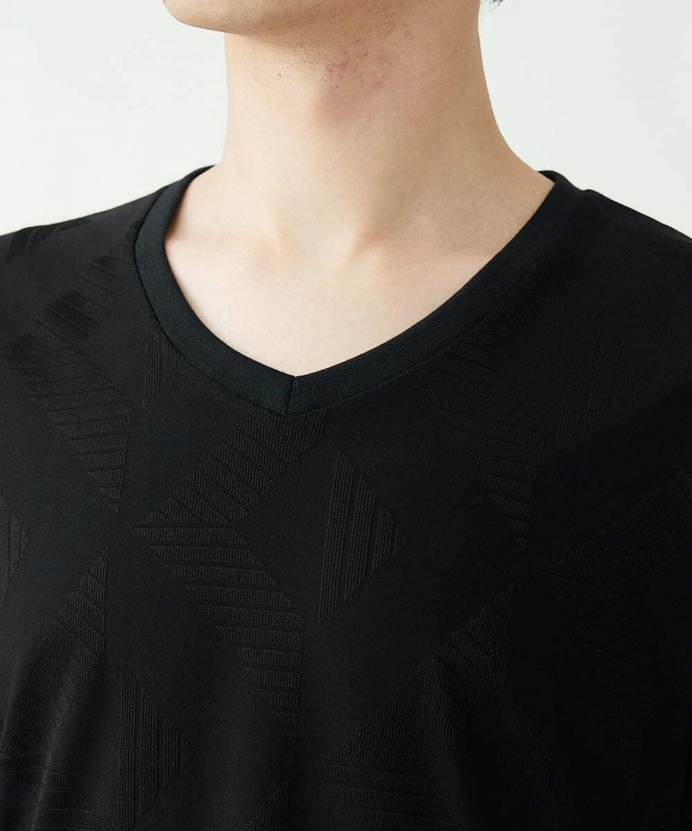 MKKGS51059 MK MICHEL KLEIN HOMME(MKミッシェルクランオム) ジャガードカットソー ブラック(94)