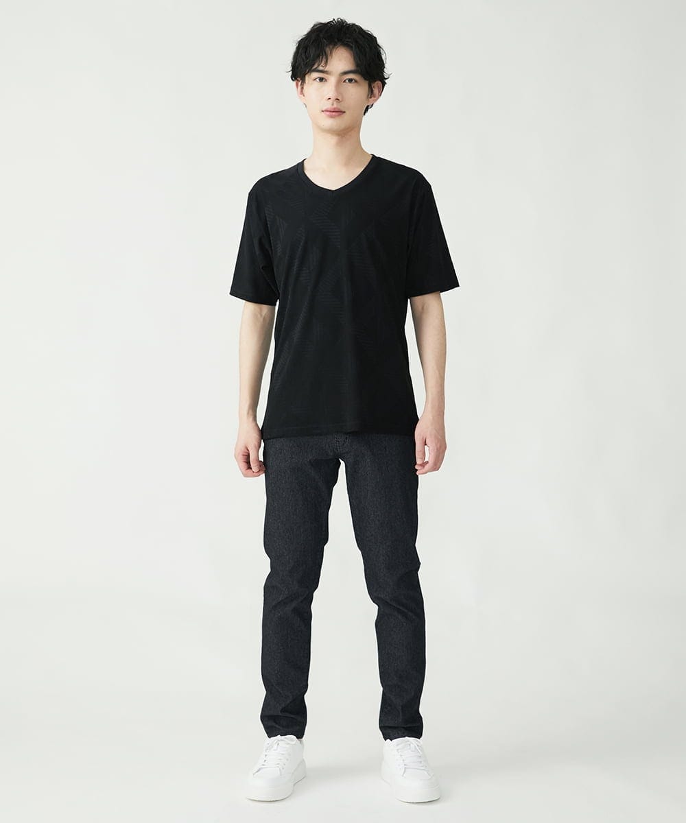 MKKGS51059 MK MICHEL KLEIN HOMME(MKミッシェルクランオム) ジャガードカットソー ブラック(94)