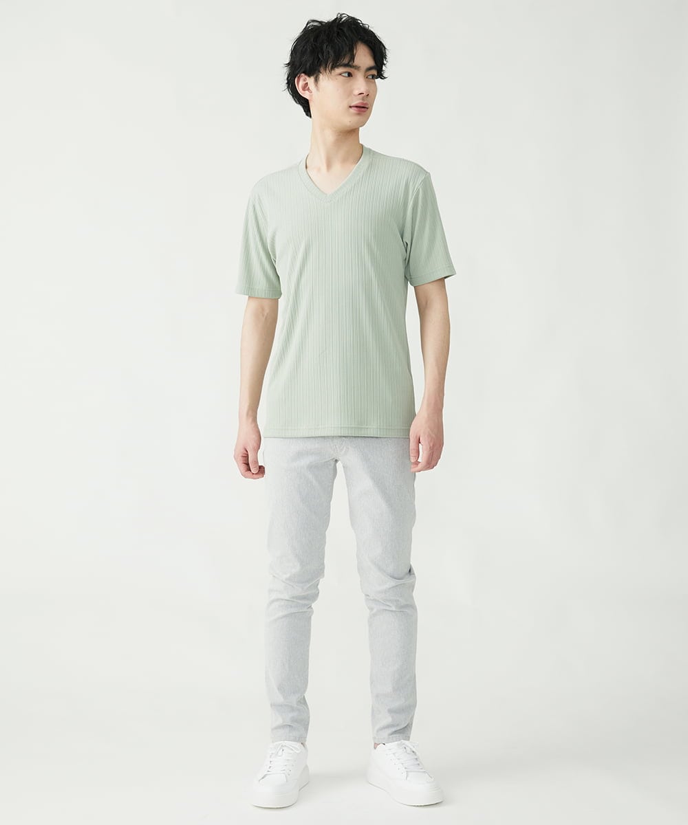 MKKGS56059 MK MICHEL KLEIN HOMME(MKミッシェルクランオム) テレコカットソー グリーン(30)