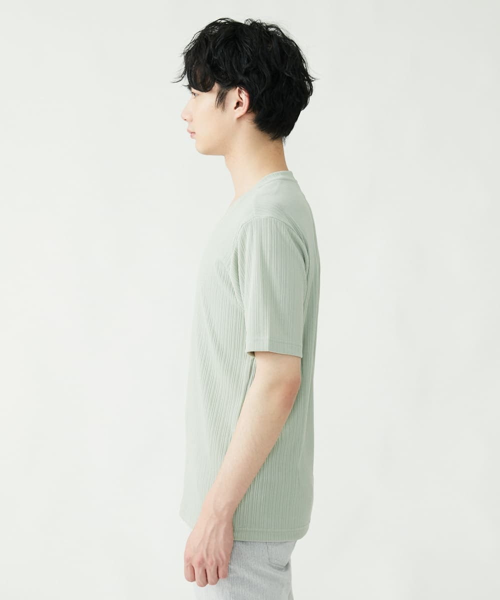 MKKGS56059 MK MICHEL KLEIN HOMME(MKミッシェルクランオム) テレコカットソー グリーン(30)