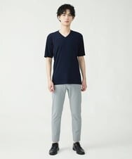 MKKGS56059 MK MICHEL KLEIN HOMME(MKミッシェルクランオム) ブランドベーシック / テレコVネックカットソー ネイビー(57)