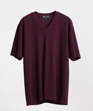 MKKGS56059 MK MICHEL KLEIN HOMME(MKミッシェルクランオム) ブランドベーシック / テレコVネックカットソー パープル