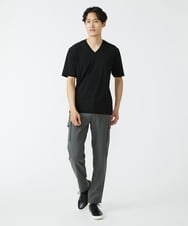 MKKGS56059 MK MICHEL KLEIN HOMME(MKミッシェルクランオム) ブランドベーシック / テレコVネックカットソー ブラック
