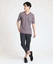 MKKGS57069 MK MICHEL KLEIN HOMME(MKミッシェルクランオム) カットソー / サッカーストライプジャージ パープル(77)