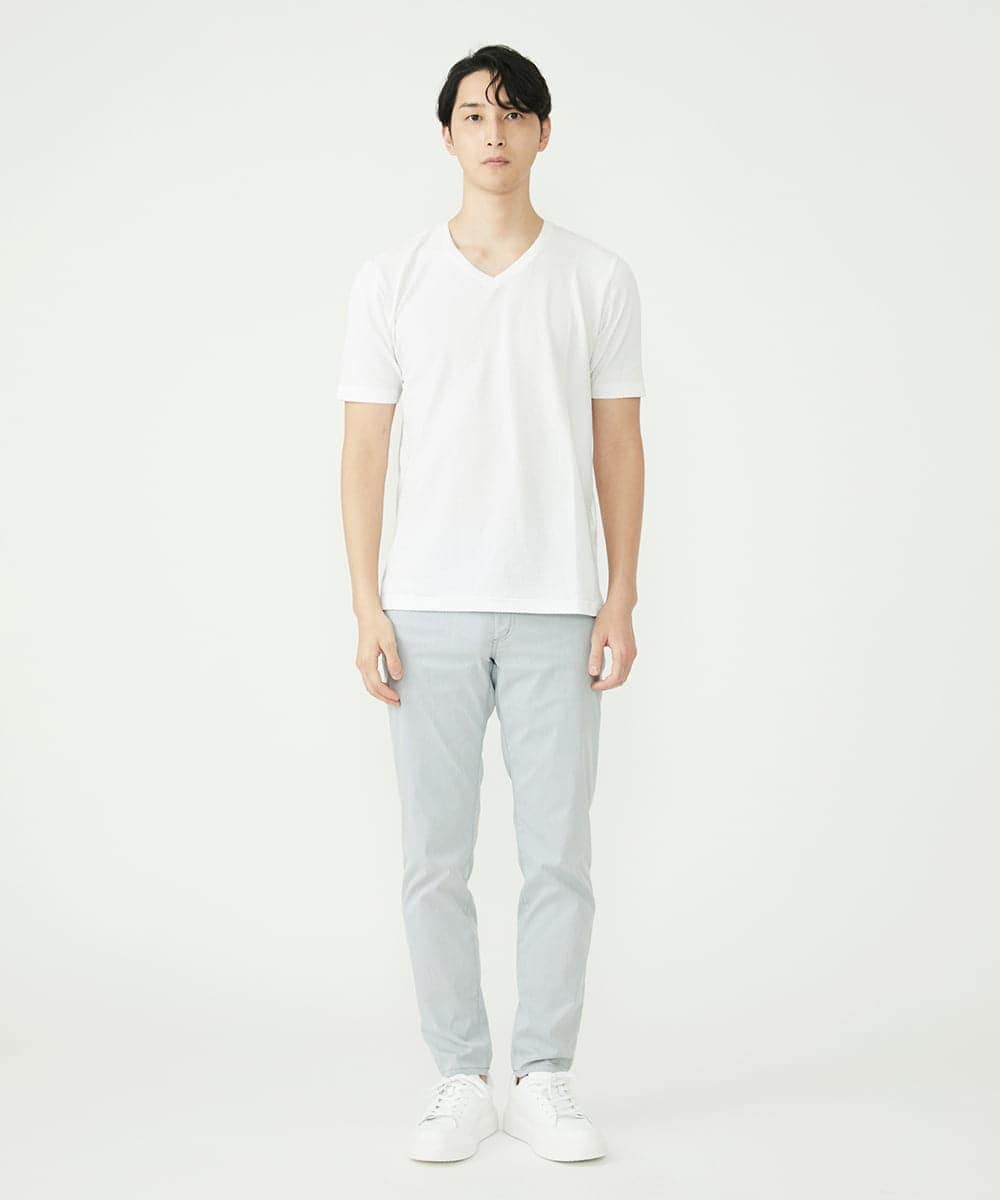 MKKGS57069 MK MICHEL KLEIN HOMME(MKミッシェルクランオム) カットソー / サッカーストライプジャージ ホワイト(90)