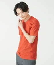 MKKGS66059 MK MICHEL KLEIN HOMME(MKミッシェルクランオム) へリンボンリンクスカットソー オレンジ(15)