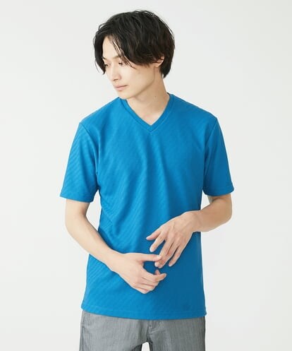 MKKGS66059 MK MICHEL KLEIN HOMME へリンボンリンクスカットソー