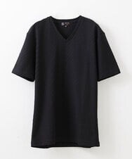 MKKGS66059 MK MICHEL KLEIN HOMME(MKミッシェルクランオム) へリンボンリンクスカットソー ブラック(94)