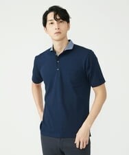 MKKGS67090 MK MICHEL KLEIN HOMME(MKミッシェルクランオム) ポロシャツ / メランジカノコジャージ ネイビー(57)