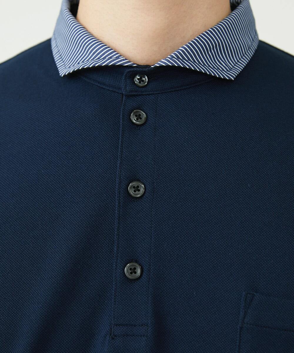 MKKGS67090 MK MICHEL KLEIN HOMME(MKミッシェルクランオム) ポロシャツ / メランジカノコジャージ ネイビー(57)
