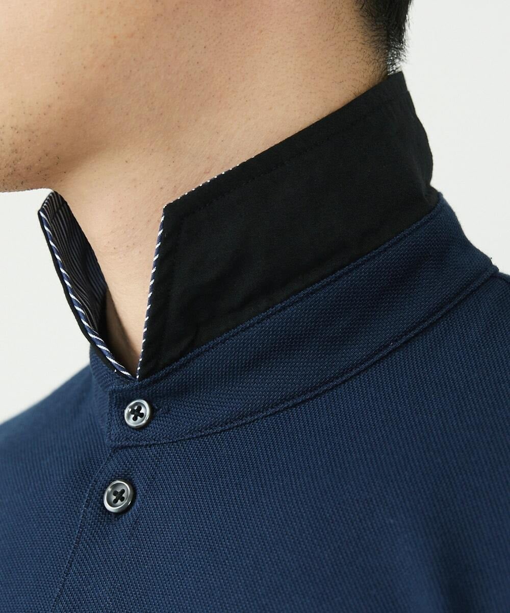 MKKGS67090 MK MICHEL KLEIN HOMME(MKミッシェルクランオム) ポロシャツ / メランジカノコジャージ ネイビー(57)