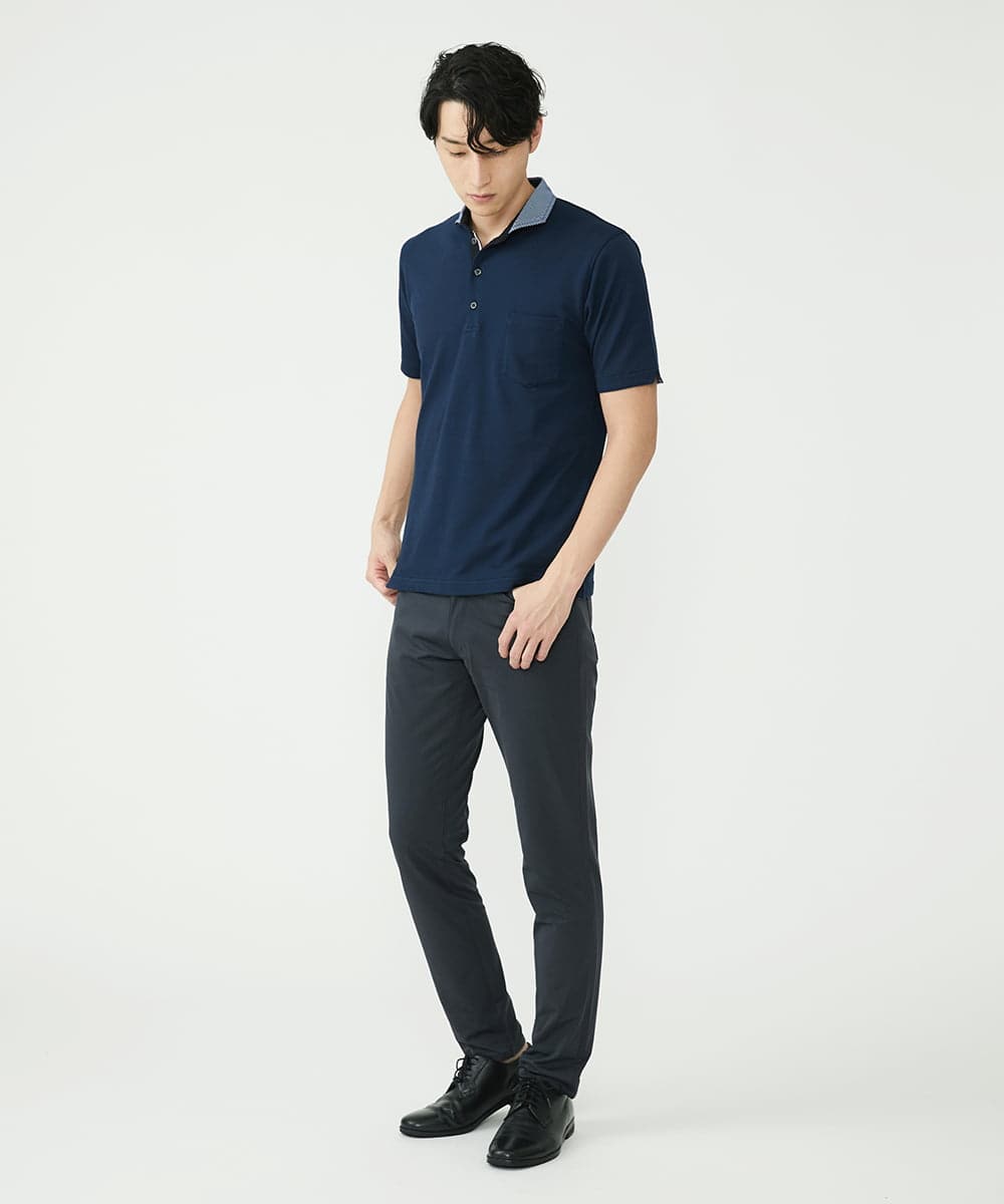 MKKGS67090 MK MICHEL KLEIN HOMME(MKミッシェルクランオム) ポロシャツ / メランジカノコジャージ ネイビー(57)