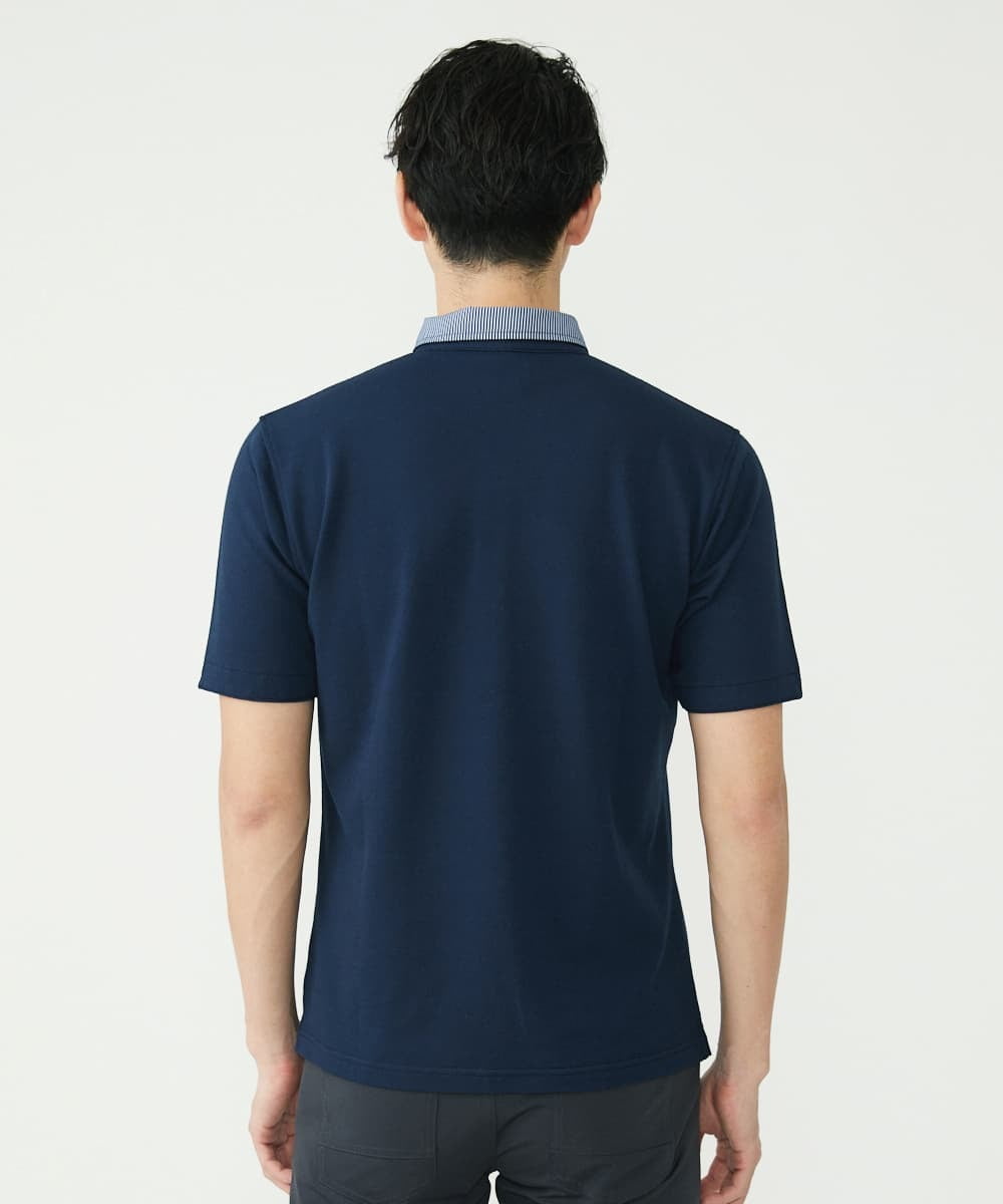 MKKGS67090 MK MICHEL KLEIN HOMME(MKミッシェルクランオム) ポロシャツ / メランジカノコジャージ ネイビー(57)