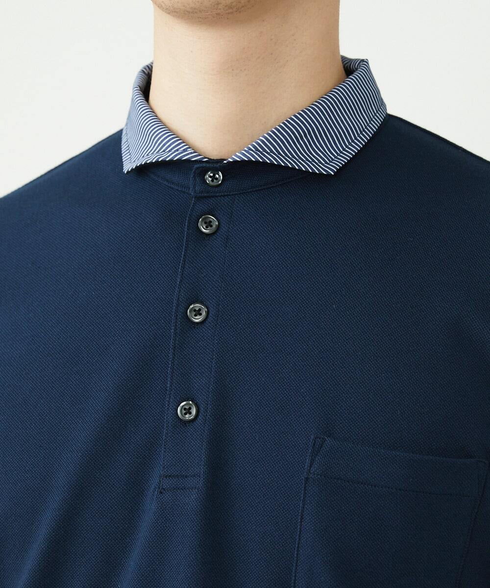 MKKGS67090 MK MICHEL KLEIN HOMME(MKミッシェルクランオム) ポロシャツ / メランジカノコジャージ ネイビー(57)