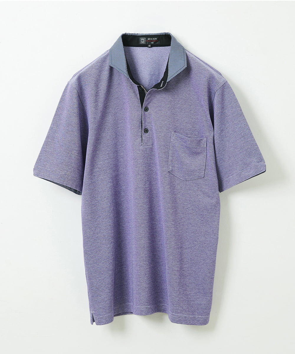 MKKGS67090 MK MICHEL KLEIN HOMME(MKミッシェルクランオム) ポロシャツ / メランジカノコジャージ パープル(65)