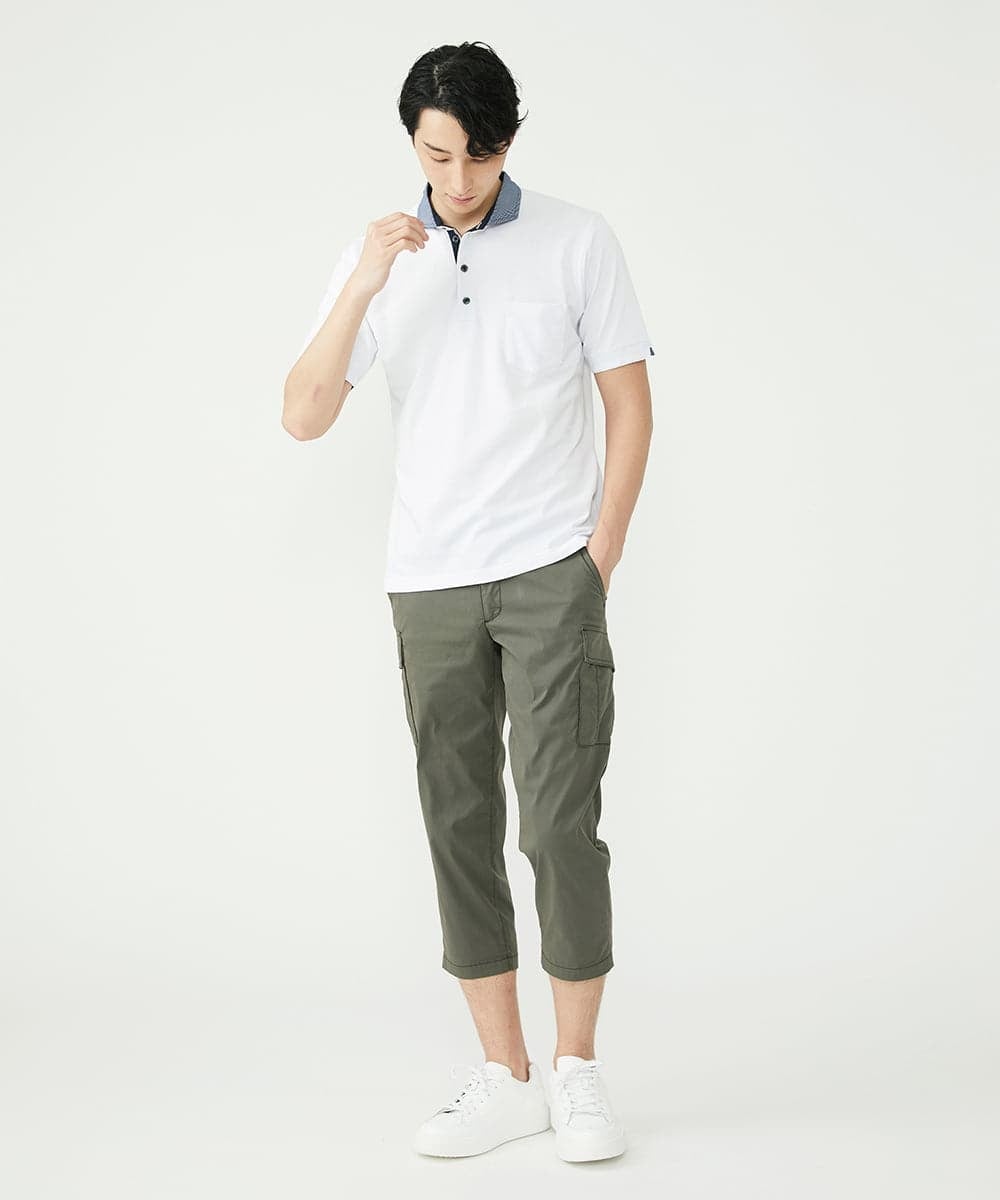 MKKGS67090 MK MICHEL KLEIN HOMME(MKミッシェルクランオム) ポロシャツ / メランジカノコジャージ ホワイト(90)