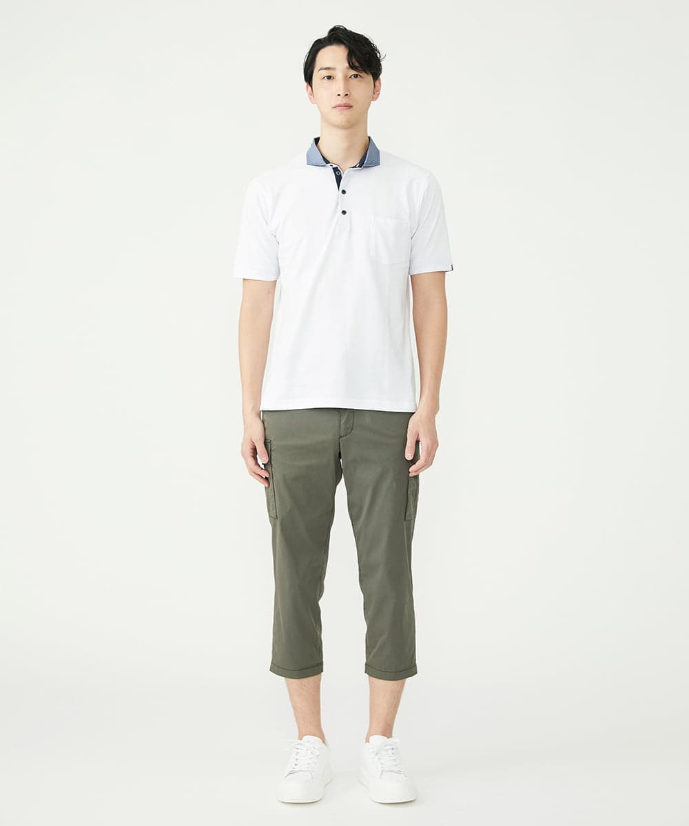 MKKGS67090 MK MICHEL KLEIN HOMME(MKミッシェルクランオム) ポロシャツ / メランジカノコジャージ ホワイト(90)