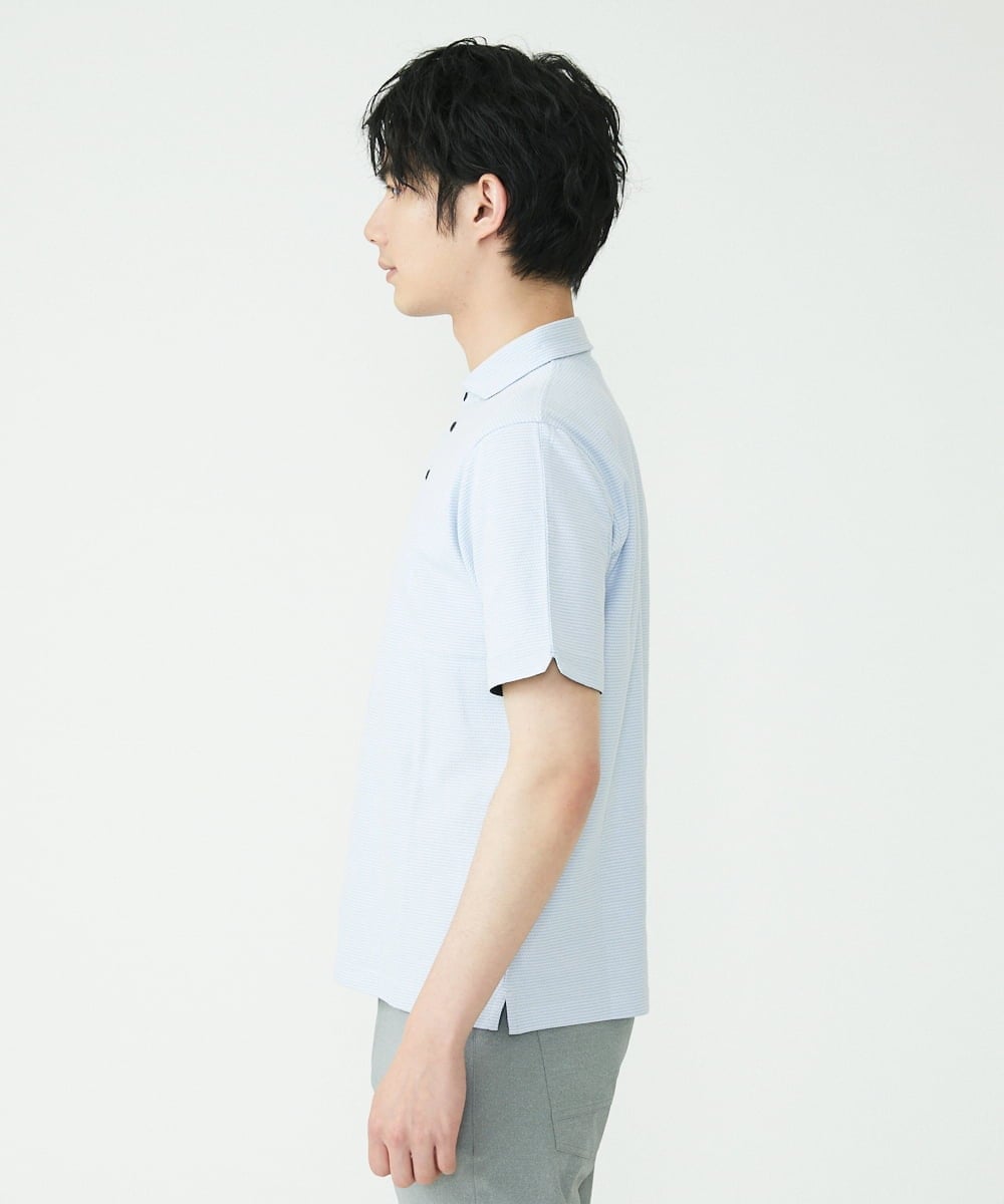 MKKGS69110 MK MICHEL KLEIN HOMME(MKミッシェルクランオム) ポロシャツ / COOLMAXハニカム ライトブルー(50)