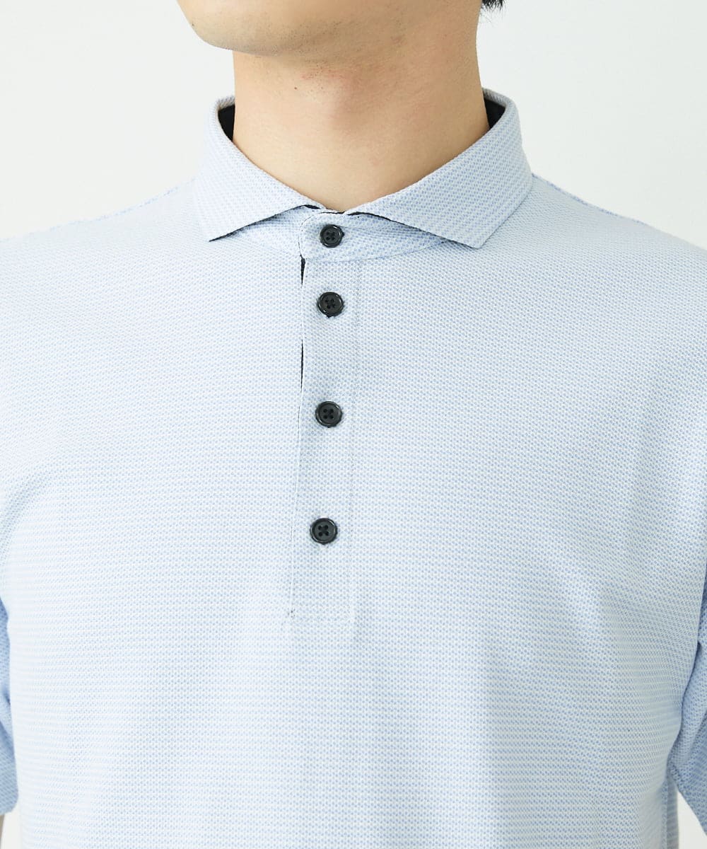 MKKGS69110 MK MICHEL KLEIN HOMME(MKミッシェルクランオム) ポロシャツ / COOLMAXハニカム ライトブルー(50)