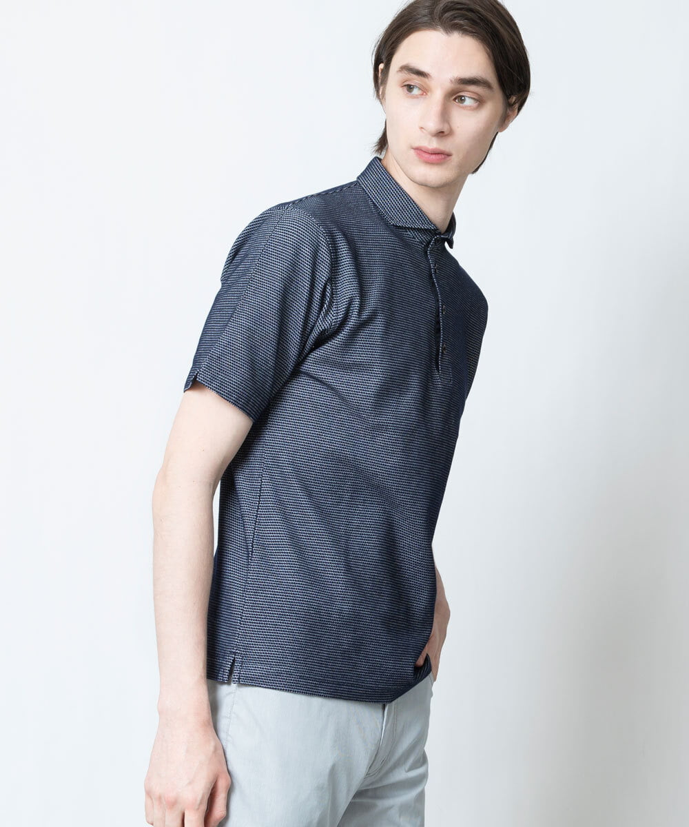 MKKGS69110 MK MICHEL KLEIN HOMME(MKミッシェルクランオム) ポロシャツ / COOLMAXハニカム ネイビー(57)