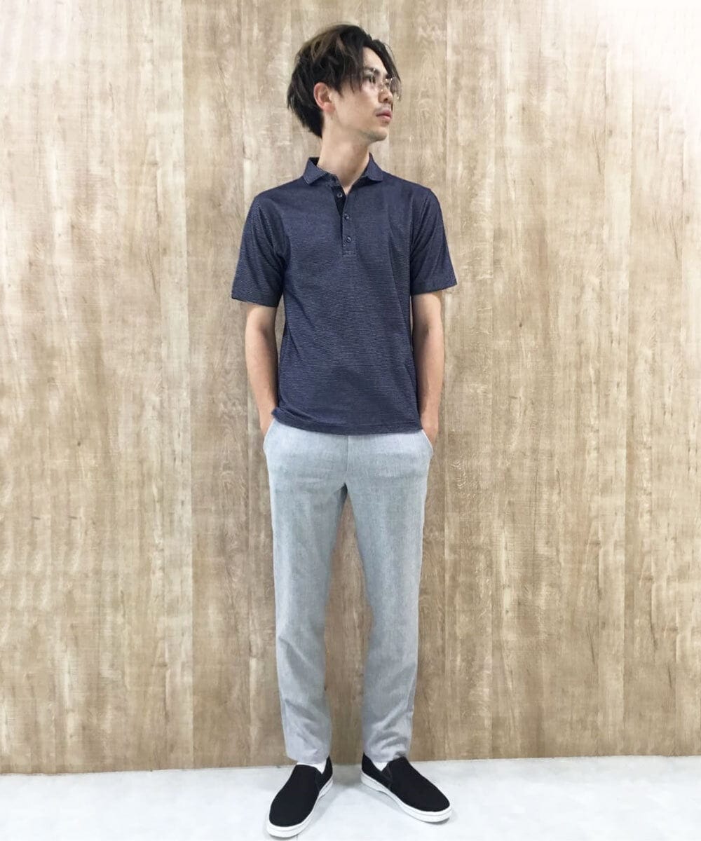 MKKGS69110 MK MICHEL KLEIN HOMME(MKミッシェルクランオム) ポロシャツ / COOLMAXハニカム ネイビー(57)